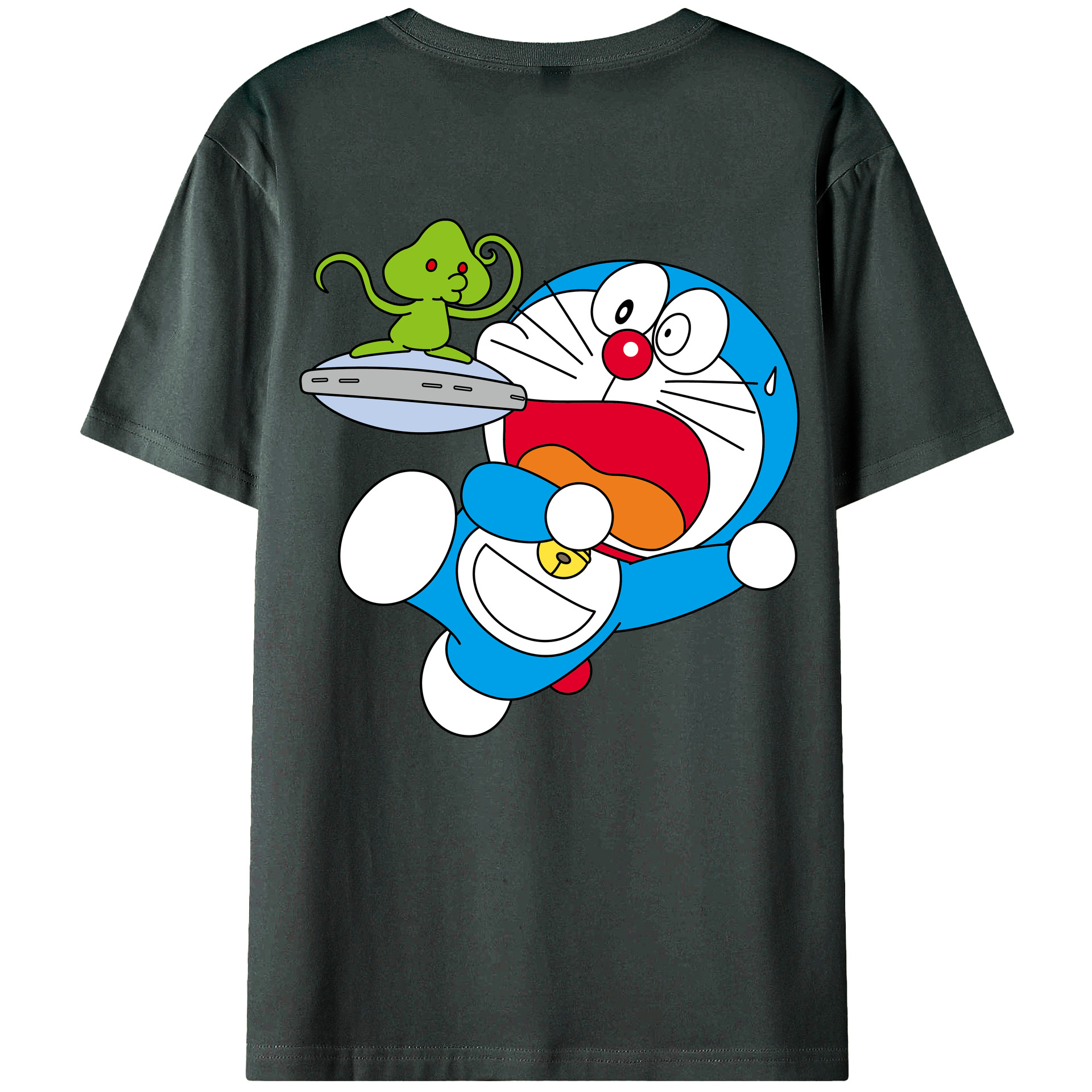 （画像用） ドラえもん Doraemon 綿100％ メンズ半袖Tシャツ（バックプリント） 通気性